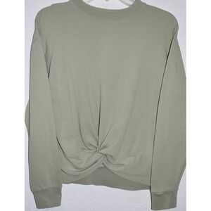 Gap Womens XS Knot Front Pullover Tuck & Gather Sweatshirt Light Green Relaxed